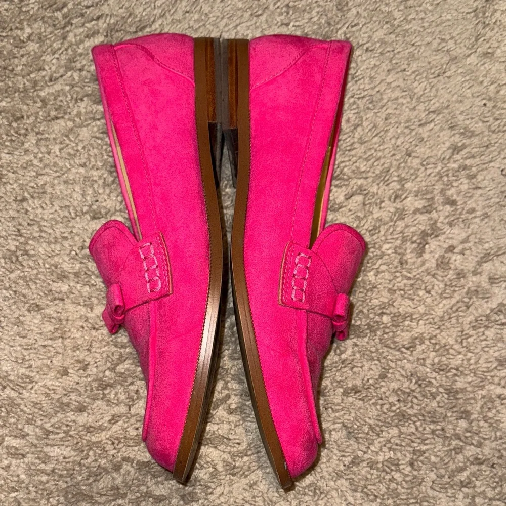 J. Crew Pink Suede Bow Loafers for Women (size 9.5) - Picture 8 of 10